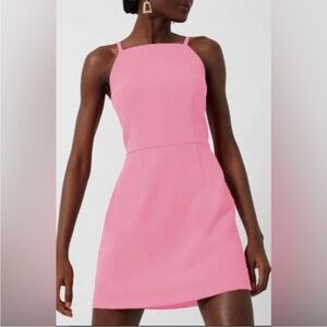 French Connection Size 2 Strappy Mini Dress In Bubblegum Pink